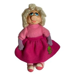 Muppets 1989 Direct Connect Miss Piggy Stuffed Plush Vinyl Doll 10"